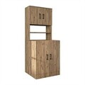 Dulap masina de spalat, Hanah Home, 1015.55, 70x180x67 cm, PAL MELAMINAT, Maro