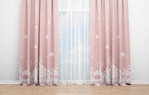 Set 2 draperii winter, oyo kids, 140x240 cm, poliester, multicolor