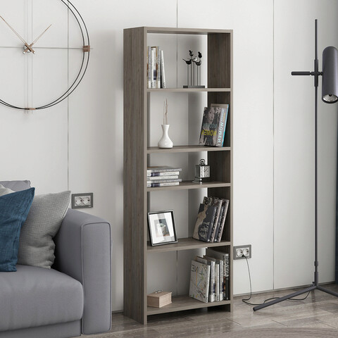 Corp biblioteca, Colman, Diosp, 56.9x25x160 cm, Alb / Wenge Colman