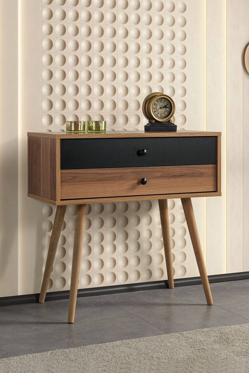 Dulap, Hanah Home, Vita 5206, 80x78x36 cm, PAL, Nuc / Negru — imaginea 2