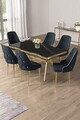 Set masa si scaune (7 piese), Hanah Home, Vae, Sonata / Auriu / Antracit