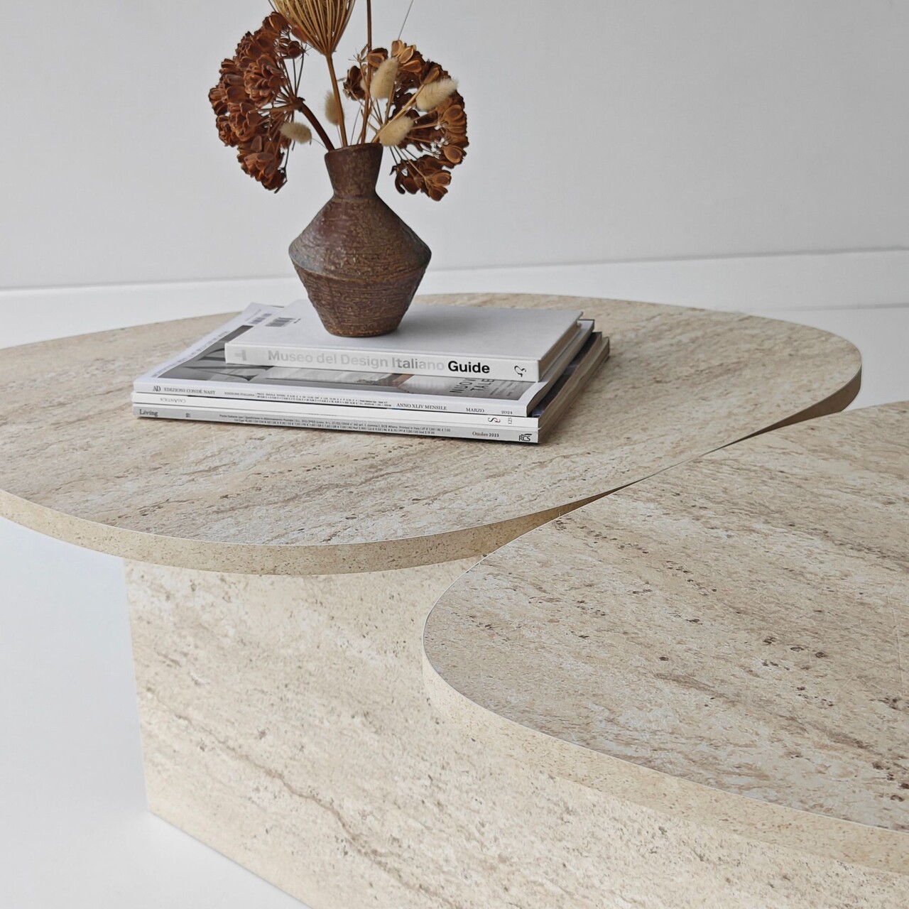 Masuta de cafea, Hanah Home, Stones, 125x38x60 cm, Travertin - view 7