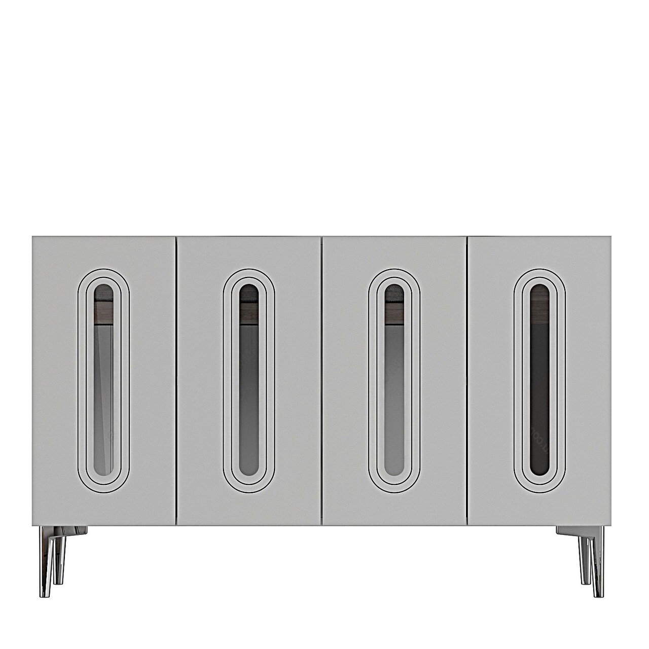 Consola, Hanah Home, Rany 120, 120x75x32 cm, Alb / Argintiu - view 4