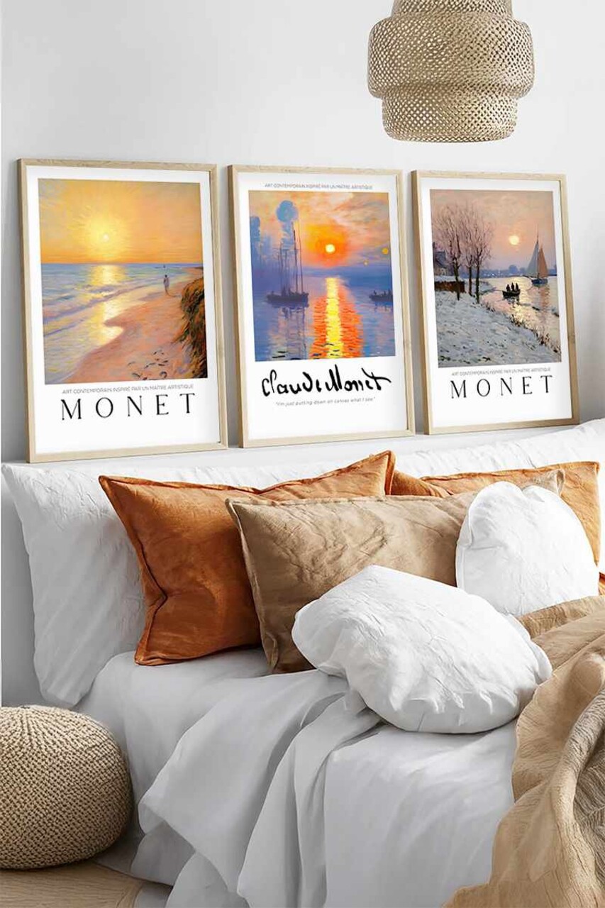 Set 3 tablouri decorative Huhu561 Cadru: 100% LEMN MASIV (Grosime: 2 cm) Multicolor