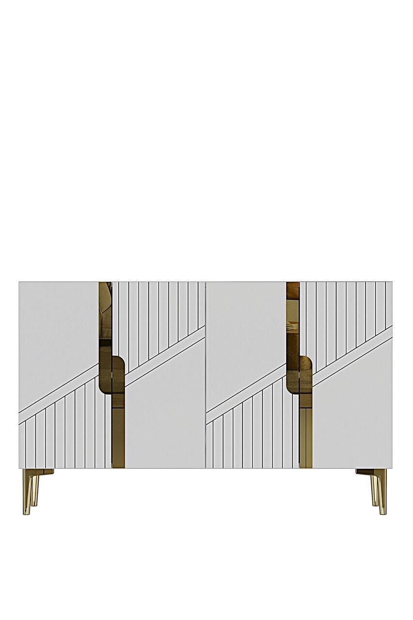 Consola, Hanah Home, Evva 120, 120x75x32 cm, Alb/Auriu — imaginea 4