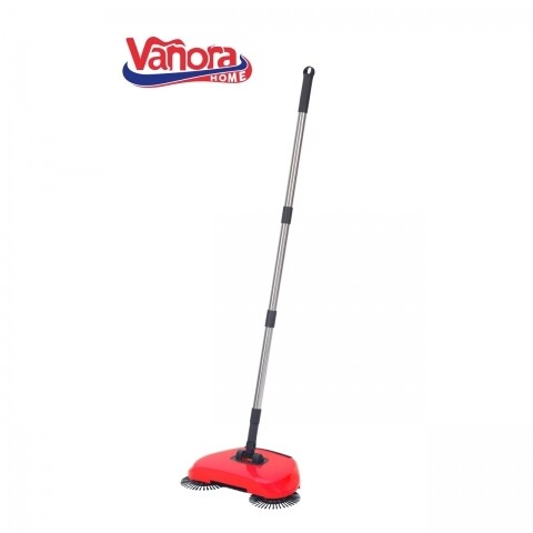 Matura manuala cu perii rotative, Vanora Turbo clean, maner telescopic, rosu