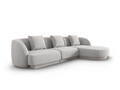 Coltar dreapta 4 locuri, Tulum, Cosmopolitan Design, 255x156x70 cm, tesatura chenille, gri deschis
