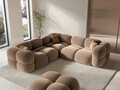 Coltar simetric 4 locuri, Loretto, Cosmopolitan Design, 250x250x68 cm, catifea, bej inchis