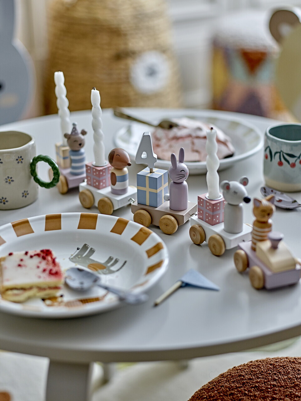Jucarie aniversara, Bloomingville, Junaid Birthday v1, 38x5x11 cm, FSC 100%, MDF/lemn de fag, multicolor - imagine 6