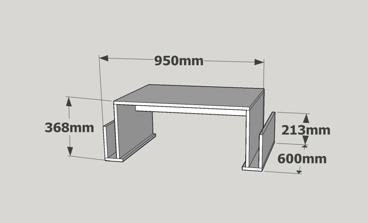 Masuta de cafea, Moblert, Magazin, 95x36.8x60 cm, Alb