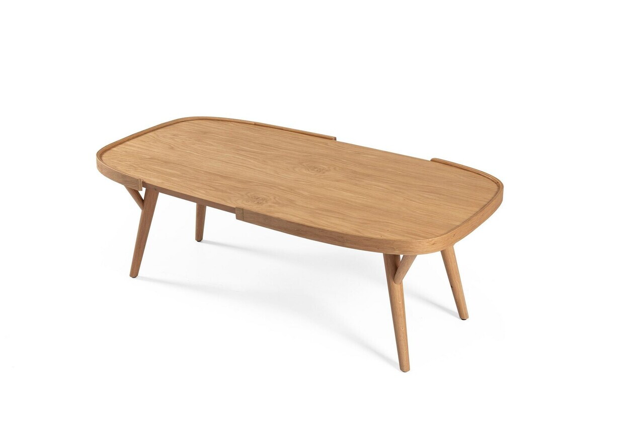 Masuta de cafea, Hanah Home, Butterfly 121, 121x44x61 cm, LEMN MASIV DE STEJAR, Stejar — imaginea 2