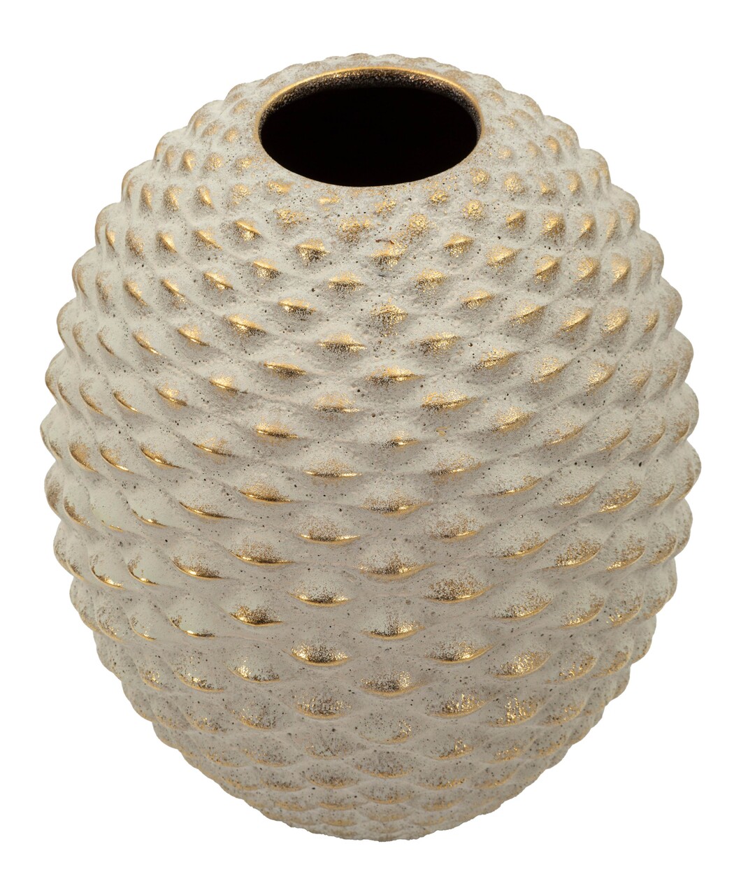 Vaza decorativa, Mauro Ferretti, Pepipas, 23.5x28.5 cm, ceramica, gri/auriu - view 4
