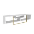 Comoda TV, Retricy, Asal 150, 150x35.2x40 cm, PAL, Alb/Auriu