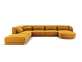 Coltar panoramic stanga 6 locuri, Tulum, Cosmopolitan Design, 330x255x70 cm, catifea, galben