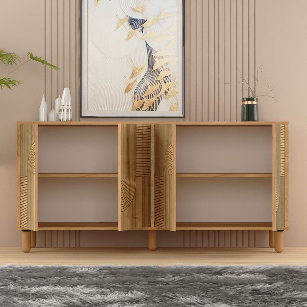 Consola, Hanah Home, Desso, 150x73x36 cm, PAL, Maro - imagine 3