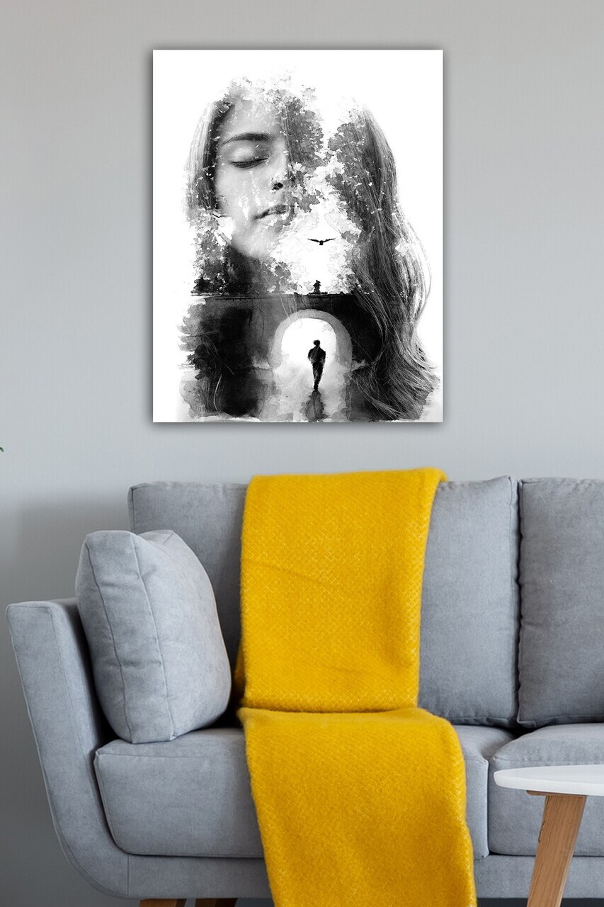 Tablou decorativ, 1277135953-5070, Canvas, Rama din lemn (grosime 3 cm), Multicolor