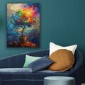 Tablou decorativ, KNV9989, Canvas, Rama din lemn (grosime 3 cm), Multicolor
