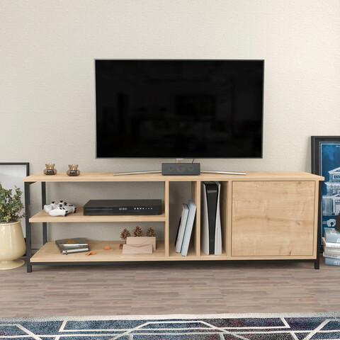 Comoda tv, retricy, oneida, 140x35.3x50.8 cm, pal, negru / stejar