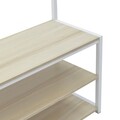 Cuier cu pantofar Entryway, InArt, 80x30x170 cm, fier/MDF, alb