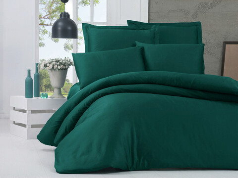 Lenjerie de pat pentru o persoana single xl (de), alisa - green, victoria, bumbac satinat