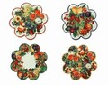 Set 4 suporturi de pahare, Le Primizie, Brandani, 11x11 cm, ceramica/pluta