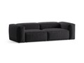 Canapea 3 locuri, Bergamo, Cosmopolitan Design, 264x108x70 cm, catifea chenille raiata, gri