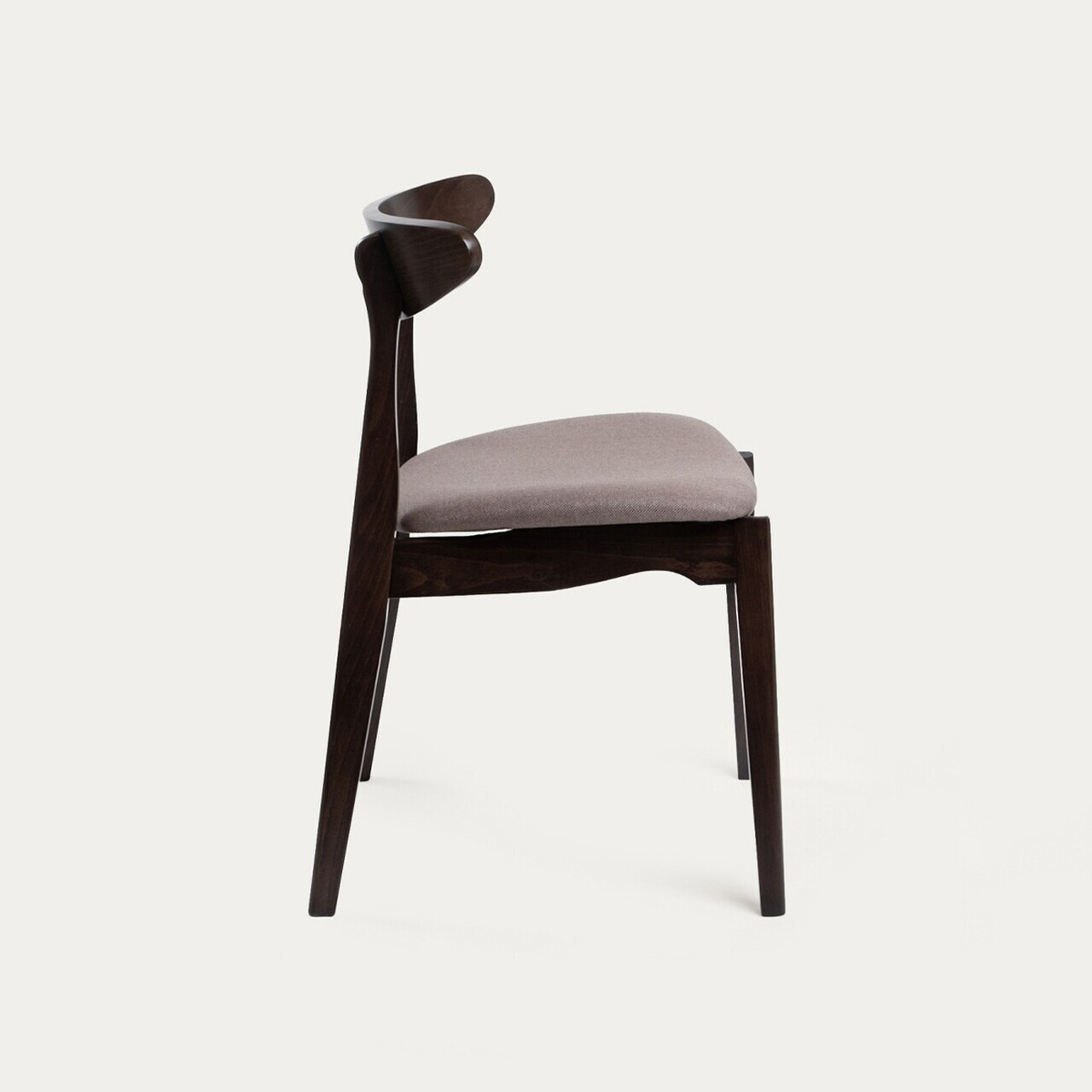 Set 2 scaune Eroso, Homla, 48x55.5x74.8 cm, lemn/poliester, maro inchis/bej — imaginea 5