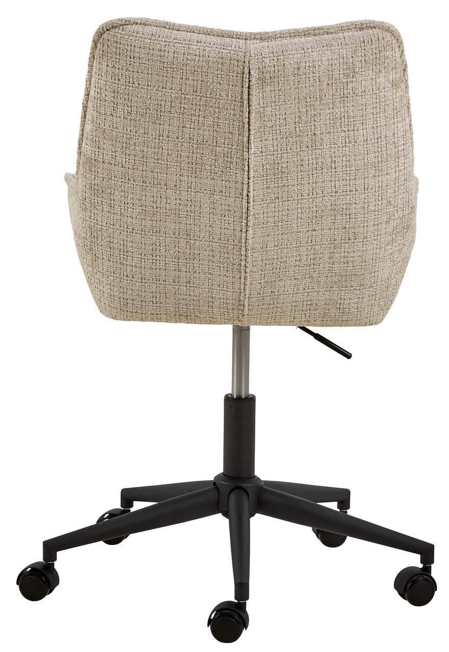 Scaun de birou Eddie, Actona, 57x59.5x90.5 cm, rotativ, tesatura Chenille/otel, bej - view 8