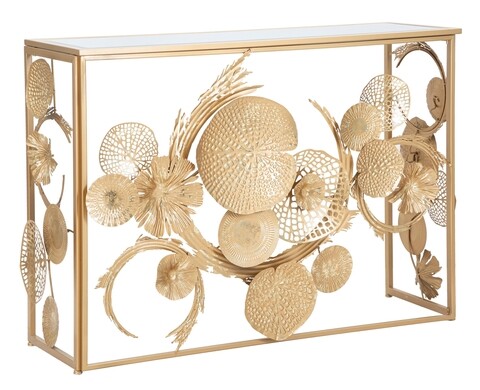 Consola Glam Univers, Mauro Ferretti, 114×40.5×80 cm, fier, auriu Comode