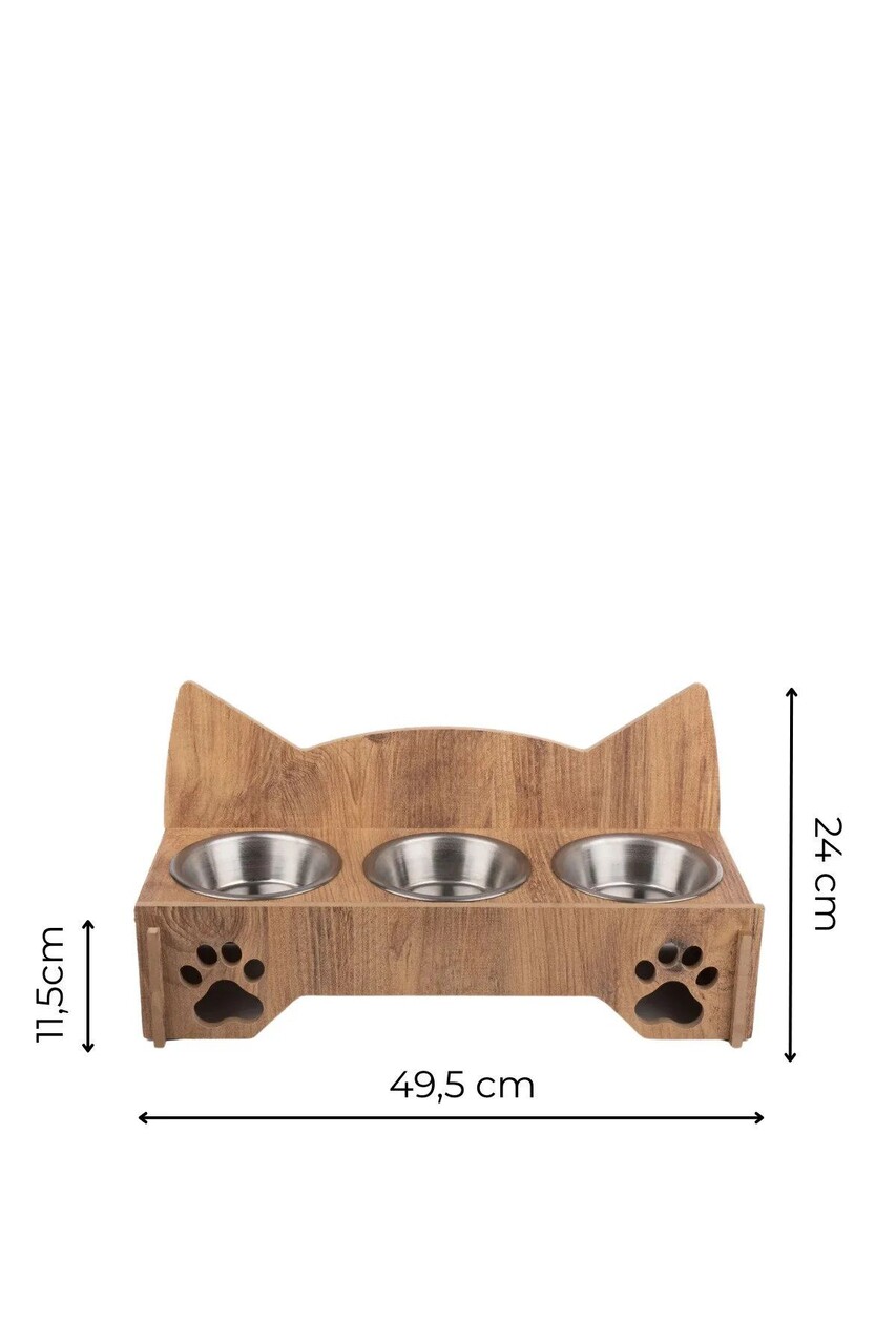 Bol pentru hrana animale de companie, Paws &amp; Whiskers, Apvm16, MDF , Multicolor - imagine 5