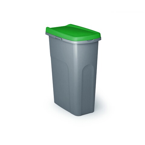 Cos de gunoi modular Home eco, colectare selectiva, plastic, 15 L, gri/verde