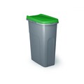 Cos de gunoi modular Home eco, colectare selectiva, plastic, 15 L, gri/verde