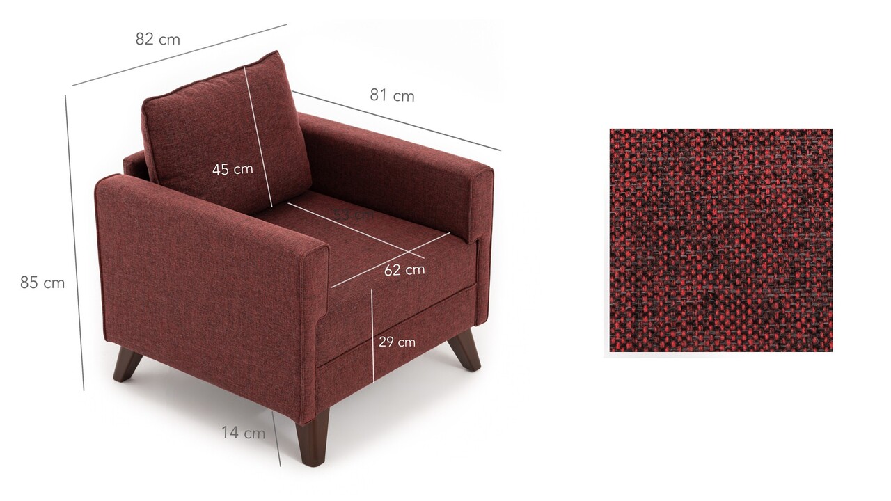 Fotoliu, Atelier del Sofa, 825BLC1514, Rosu claret - view 9
