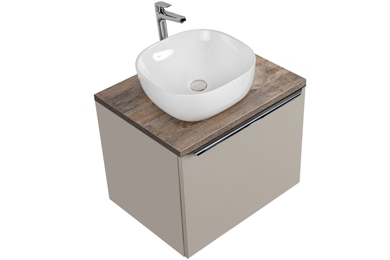 Set mobiler baie, dulap cu lavoar, 60 cm, Santa Fe Taupe, Comad, MDF/PAL laminat, gri/stejar santa fe vintage — imaginea 7