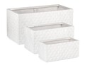 Set jardiniere pentru exterior 3 piese Pyramid, Bizzotto, 80 x 37 x 37 cm, fibra de sticla si argila, alb