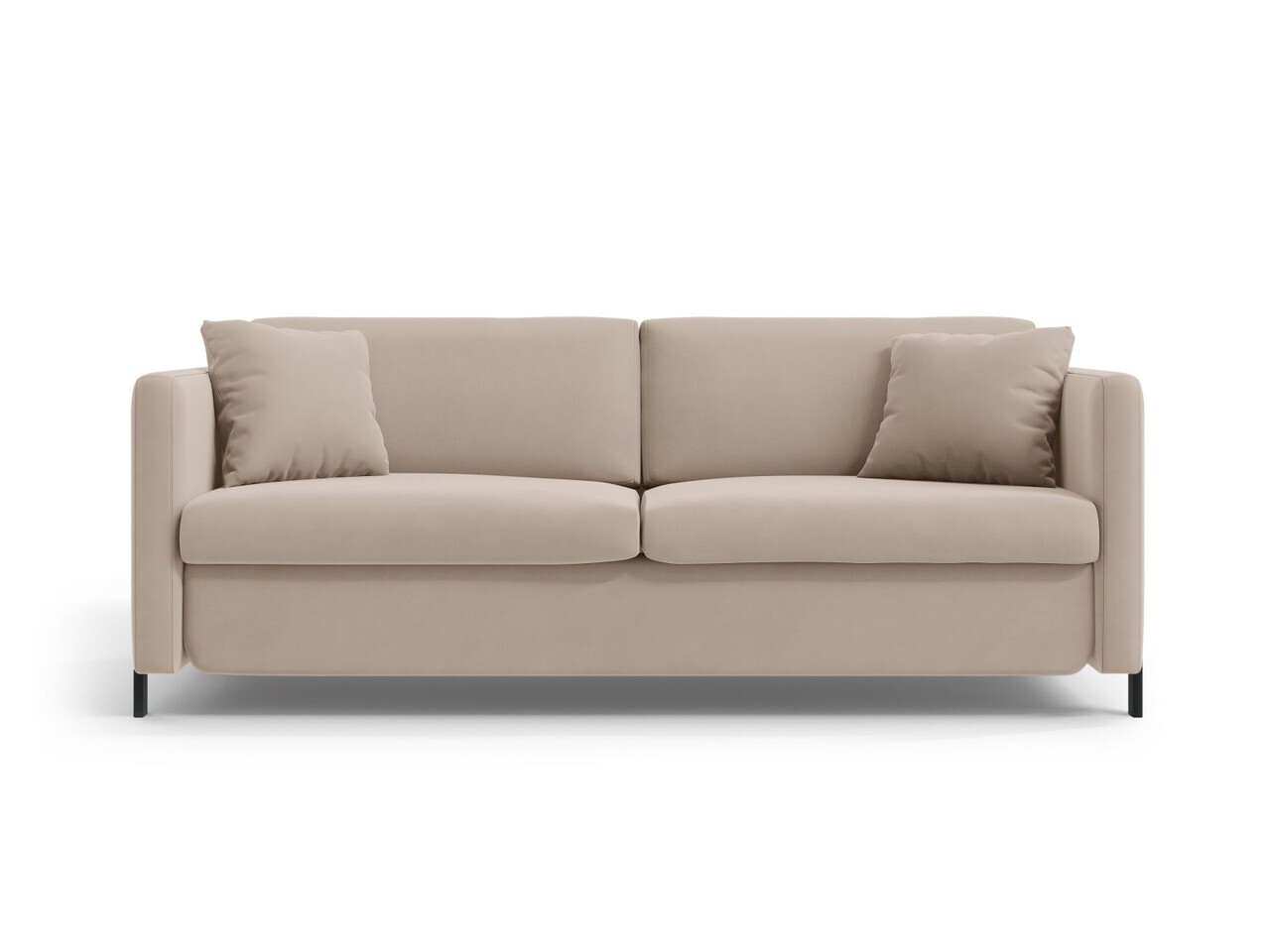 Canapea extensibila 2 locuri, Gloria, Micadoni Home, 186x102x88 cm, catifea, bej