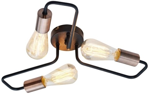 Lustra Herpe, Candellux, 48 x 12 cm, 3 x E27, 60W, negru