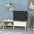 Comoda TV, Lagomood, Ruby, 150x50.4x34.9 cm, Stejar alb