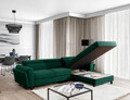 Coltar extensibil dreapta 4 locuri ELTAP, Mari-26, Mariall, 288x200x92 cm, lemn/poliester, verde inchis