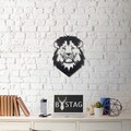 Decoratiune de perete, Lion Head, Metal, Dimensiune: 50 x 38 cm, Negru