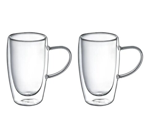 Set 2 cani termorezistente Doble, Ambition, 450 ml, sticla temperata