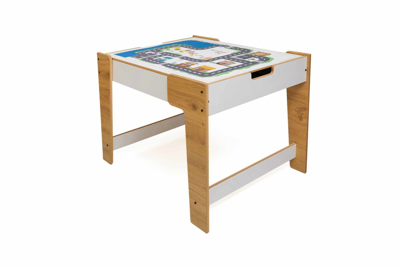 Masa pentru copii, Hanah Home, Phoenix, 72.5x55x56.5 cm, Alb / Natural - view 2