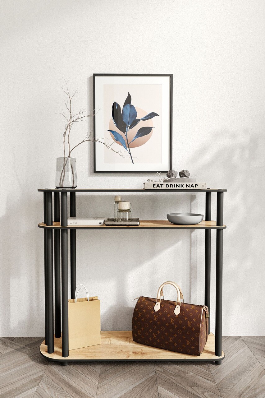 Dulap, Hanah Home, Caprio, 90x30x84 cm, MDF , Stejar - view 2