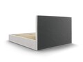 Pat tapitat cu somiera rabatabila si lada depozitare, Juniper, Mazzini Sofas, 208x170x104 cm, catifea, gri deschis