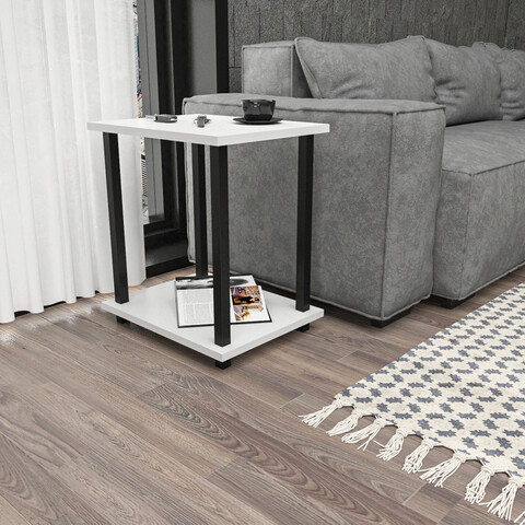Masuta, retricy, gurnee, 44.6x35x48.2 cm, pal, alb negru