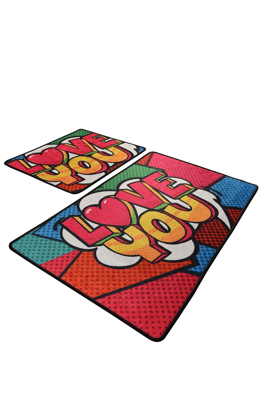 Set covorase de baie, L'essentiel Maison, Red Love, Multicolor - view 2