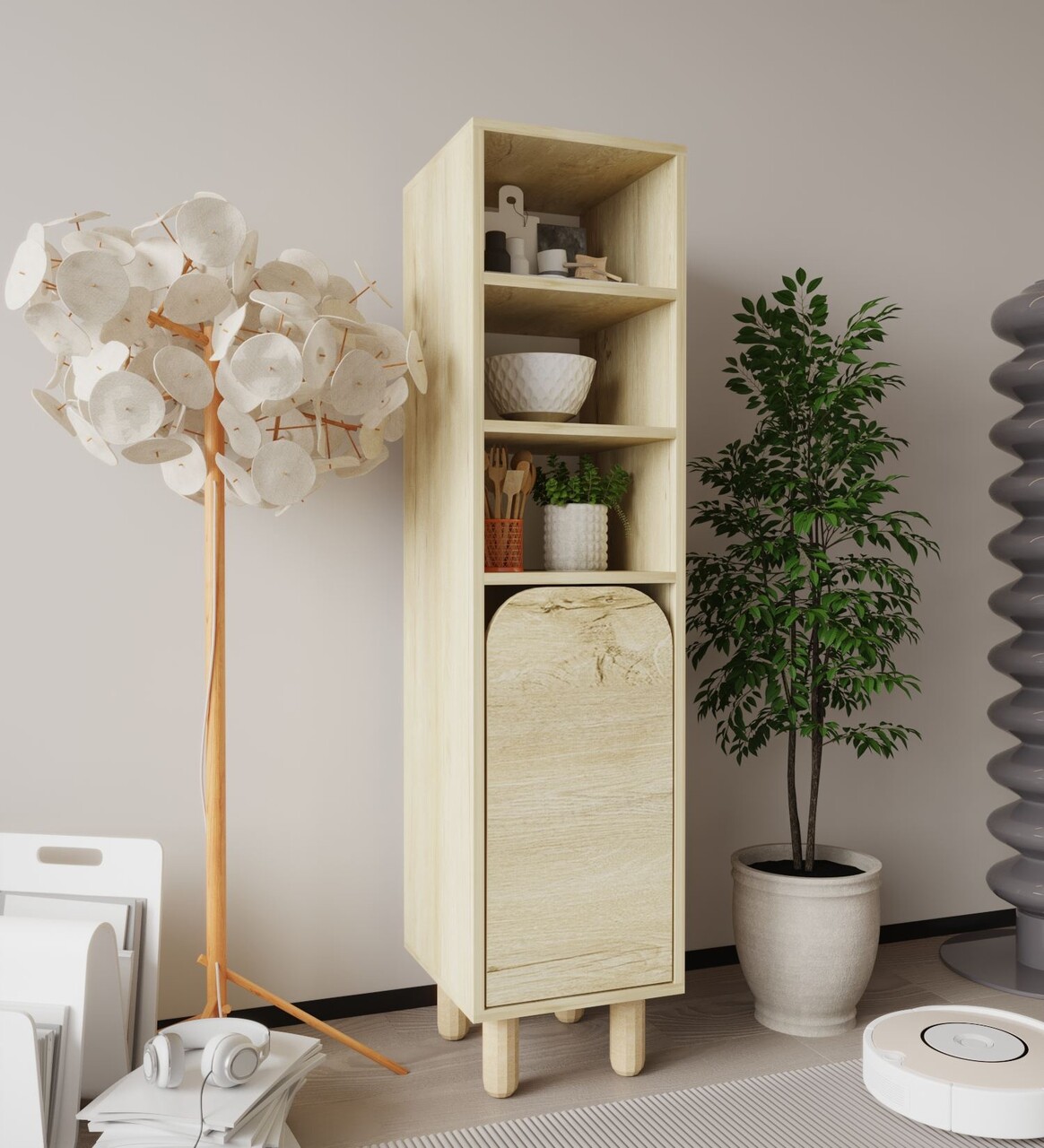 Dulap multifunctional, Hanah Home, Parma 1, 37x155x40 cm, PAL, Maro - view 2