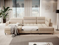 Coltar extensibil stanga 4 locuri ELTAP, LT-18TOS, Berrto, 306x165x100 cm, lemn/poliester, bej deschis