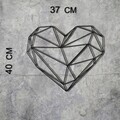 Decoratiune de perete, Heart, Metal, Dimensiune: 37 x 40 cm, Negru