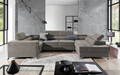 Coltar extensibil dreapta 6 locuri ELTAP, Th-67, Thiago, 342x208x88 cm, lemn/poliester, bej inchis
